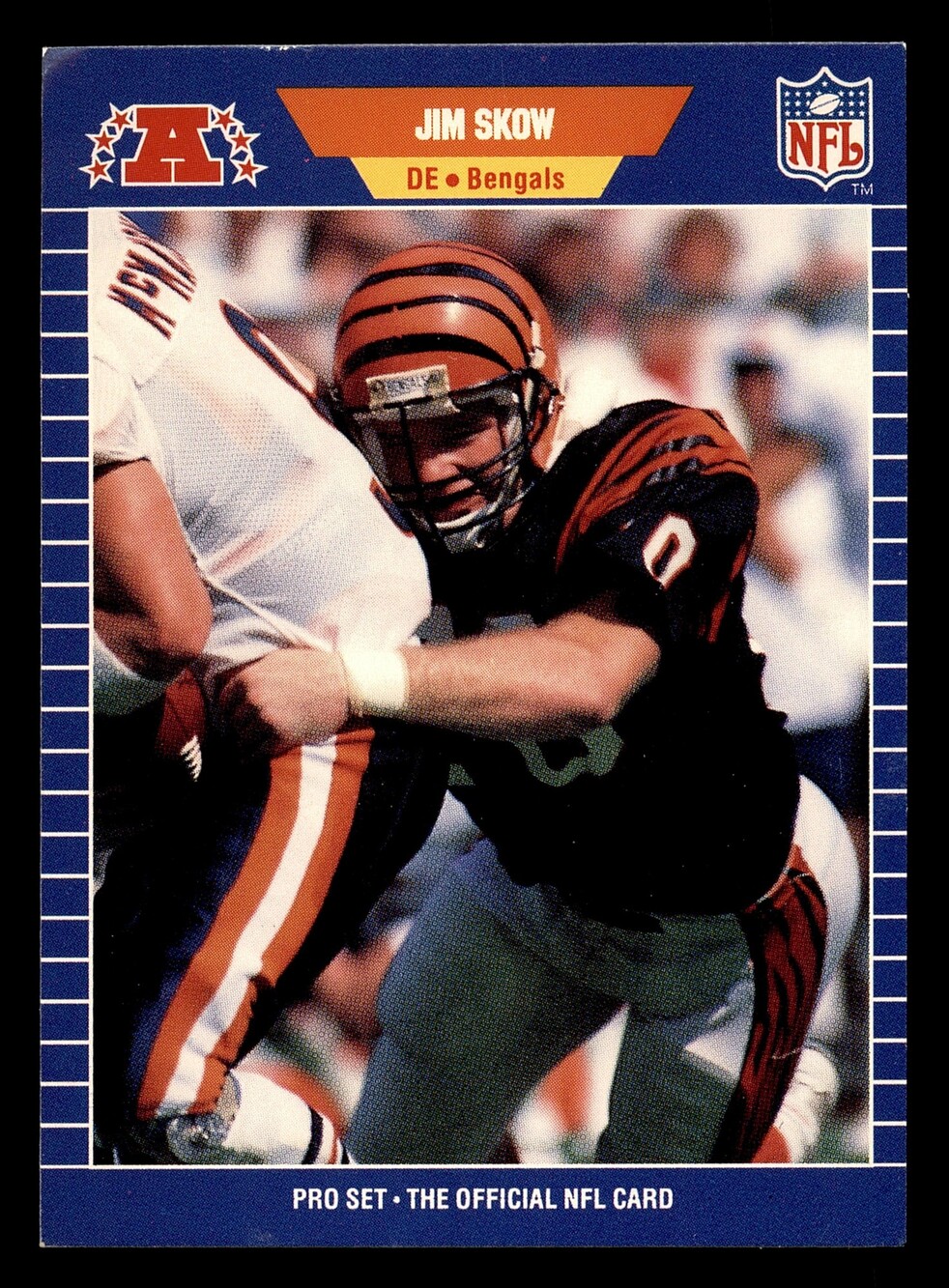 1989 Pro Set #67 Jim Skow Rookie Football Card Cincinnati Bengals